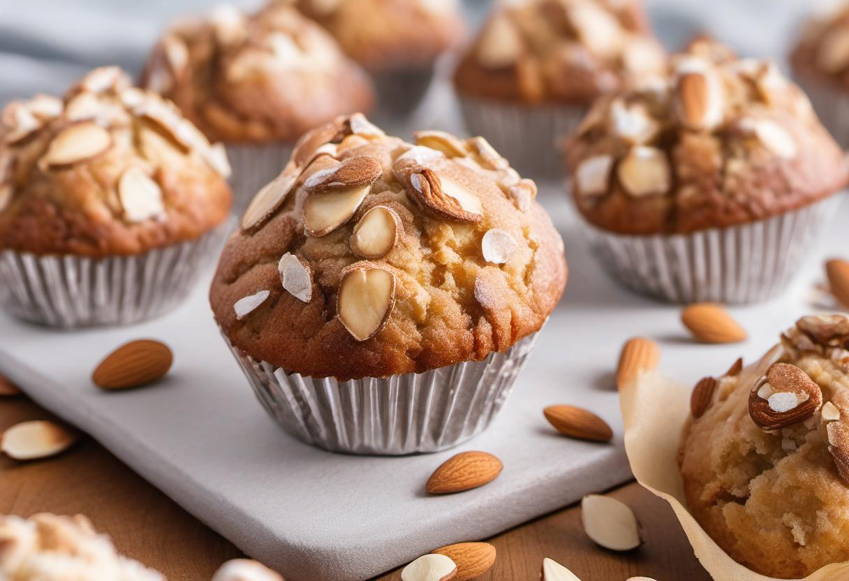 Image showing the final output answering the question: How do I bake asteroid almond muffins.