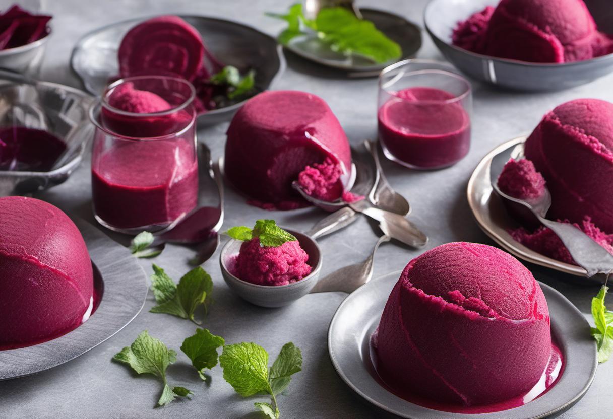 Image showing the final output answering the question: How do I make Beetroot Sorbet.