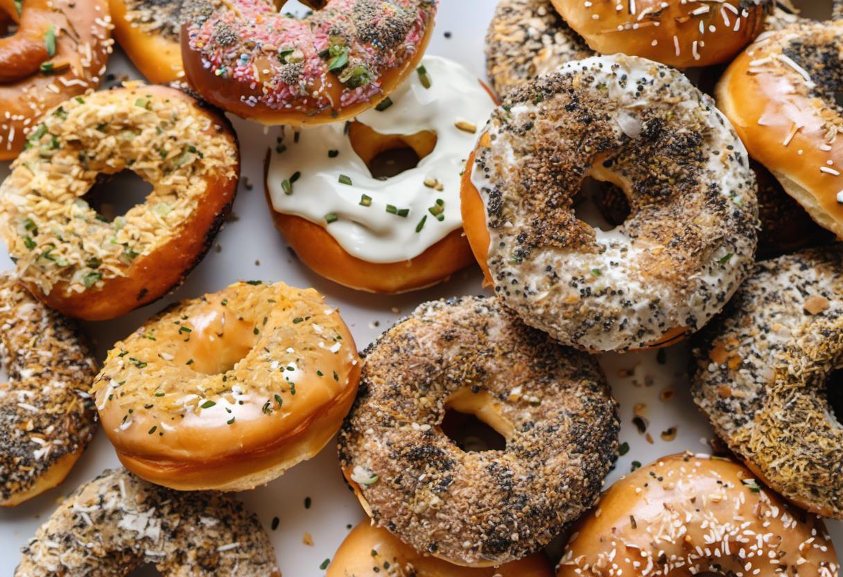 Image showing the final output answering the question: How do I fry Everything Bagel Doughnuts.