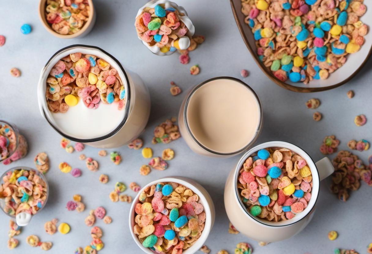 Image showing the final output answering the question: How do I create a Fruity Pebbles Cereal Milk Latte.