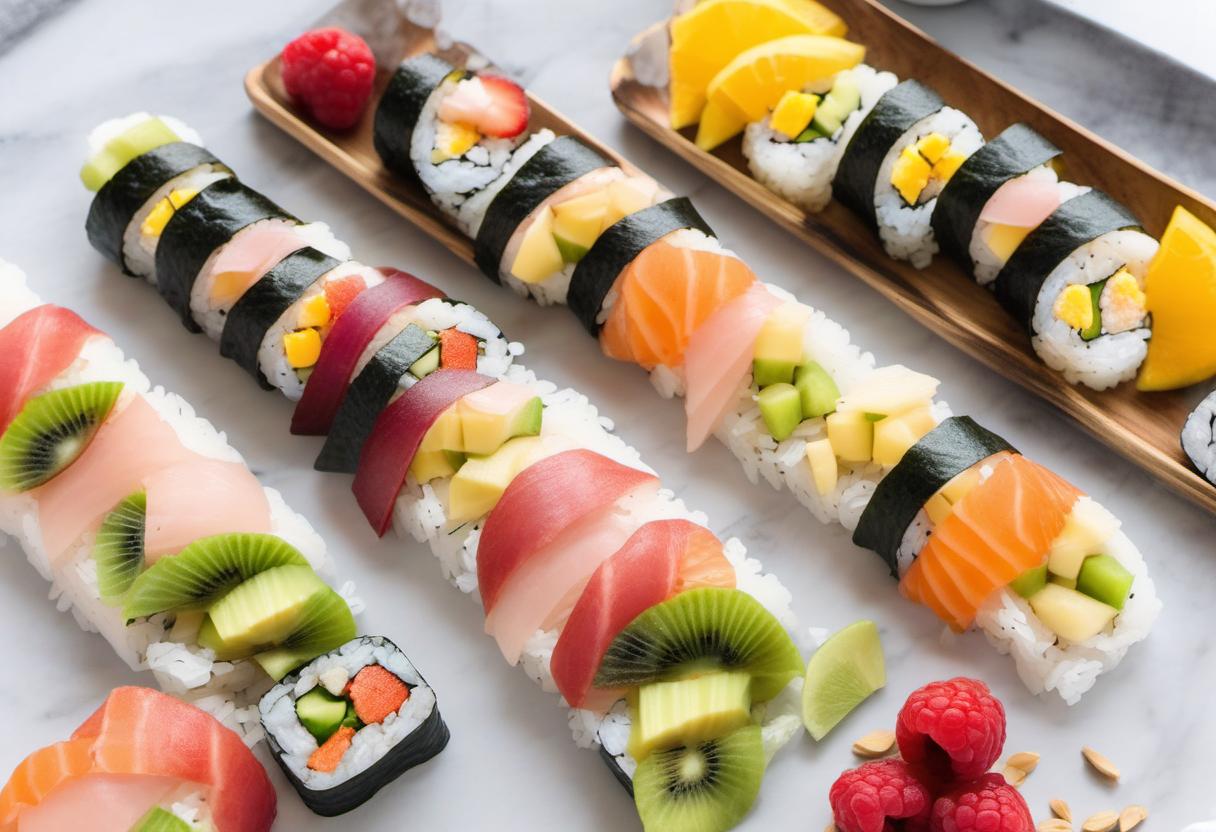 Image showing the final output answering the question: How do I make Breakfast Sushi in 5 easy steps.