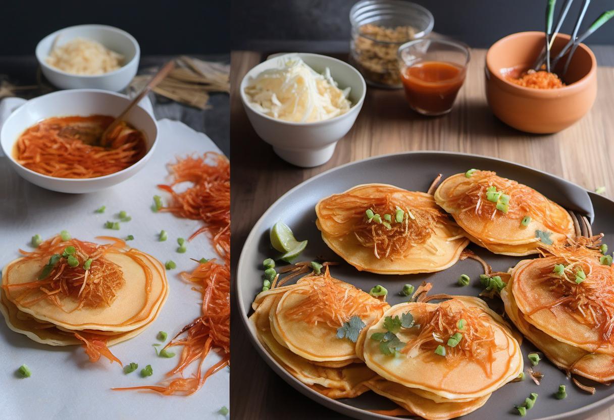 Image showing the final output answering the question: How do I spice up my pancakes with Kimchi.