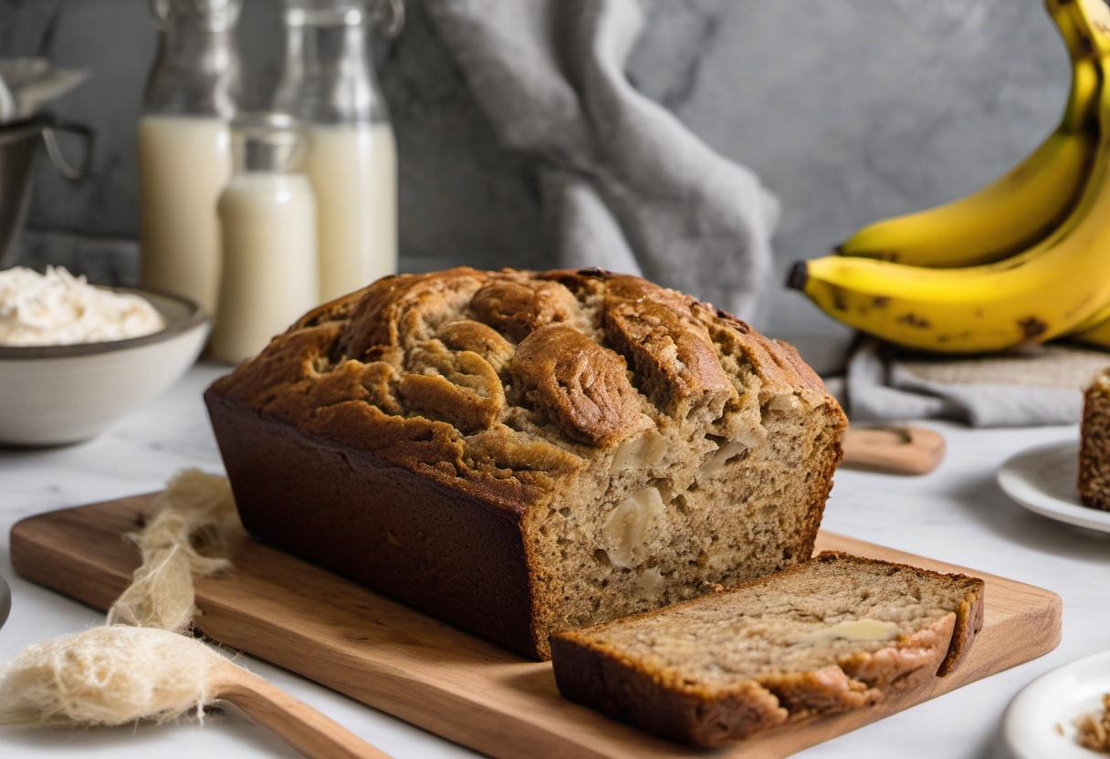 Image showing the final output answering the question: How do I make Fermented Banana Bread.