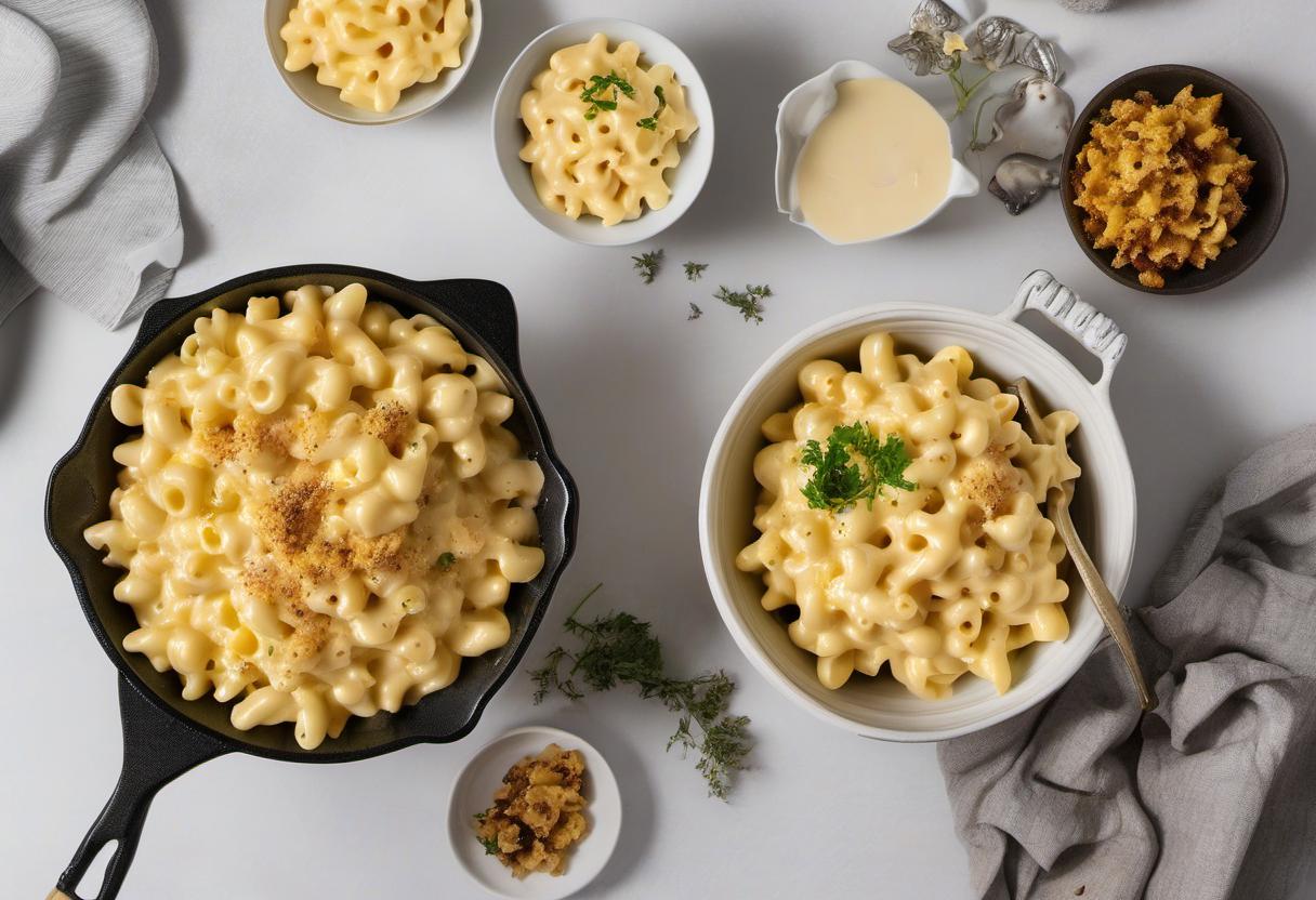 Image showing the final output answering the question: How do I make creamy truffle mac and cheese.