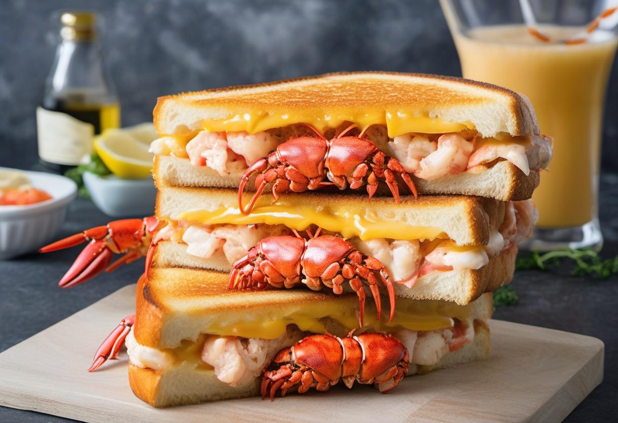 Image showing the final output answering the question: How do I make a Lobster Grilled Cheese Sandwich.
