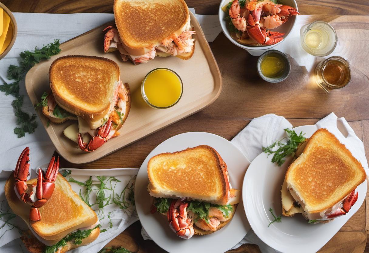 Image showing the final output answering the question: How do I upgrade my regular grilled cheese to a Lobster Grilled Cheese Sandwich.
