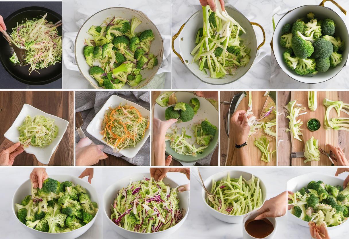 Image showing the final output answering the question: How do I make Broccoli Stem Slaw with a twist.