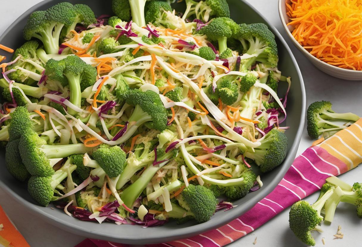 Image showing the final output answering the question: How do I make a kid-friendly Broccoli Stem Slaw.