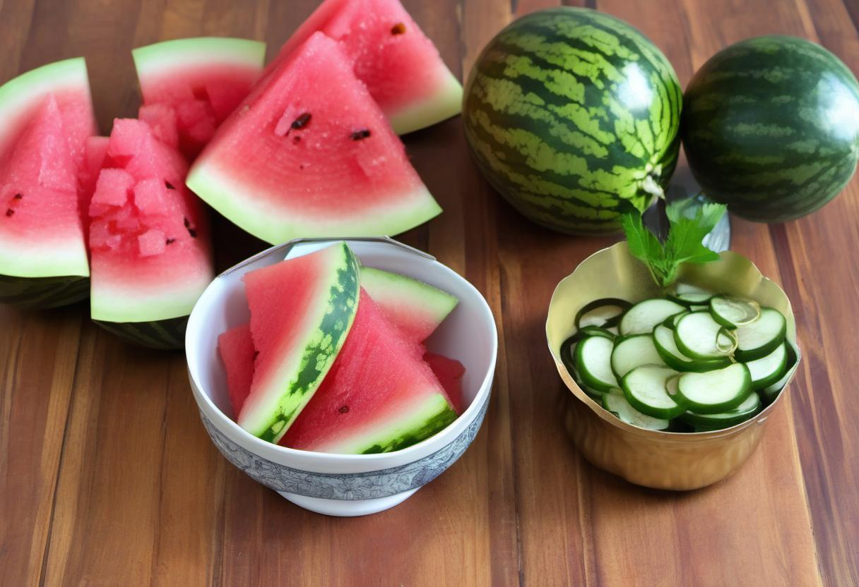Image showing the final output answering the question: How do I make tangy Watermelon Rind Pickles.