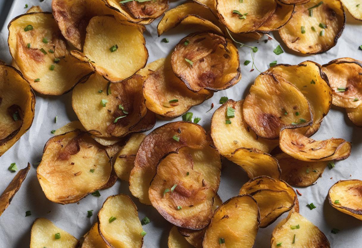 Image showing the final output answering the question: How do I create seasoned potato skin chips with a twist.