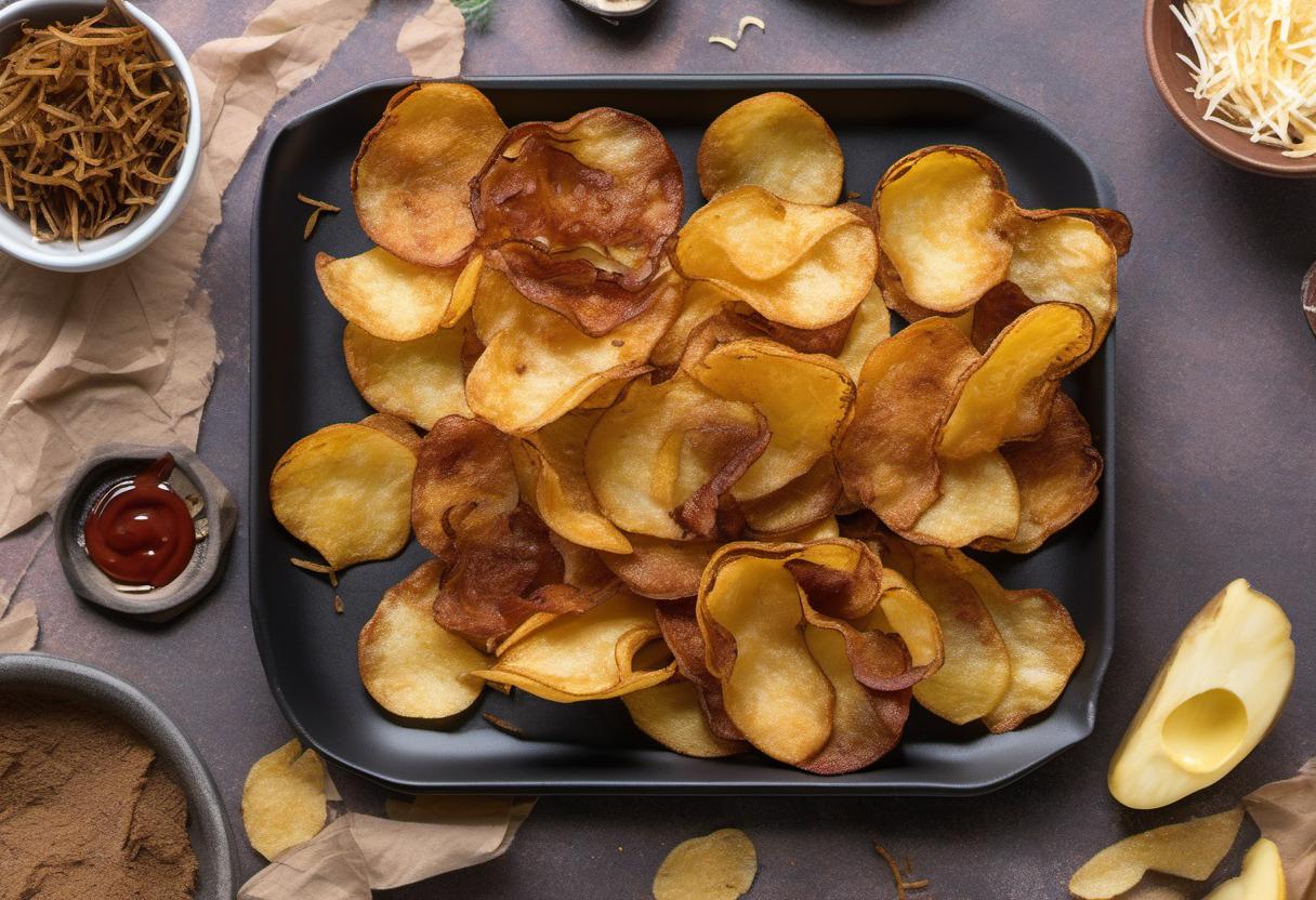 Image showing the final output answering the question: How do I fry Crispy Potato Skin Chips.
