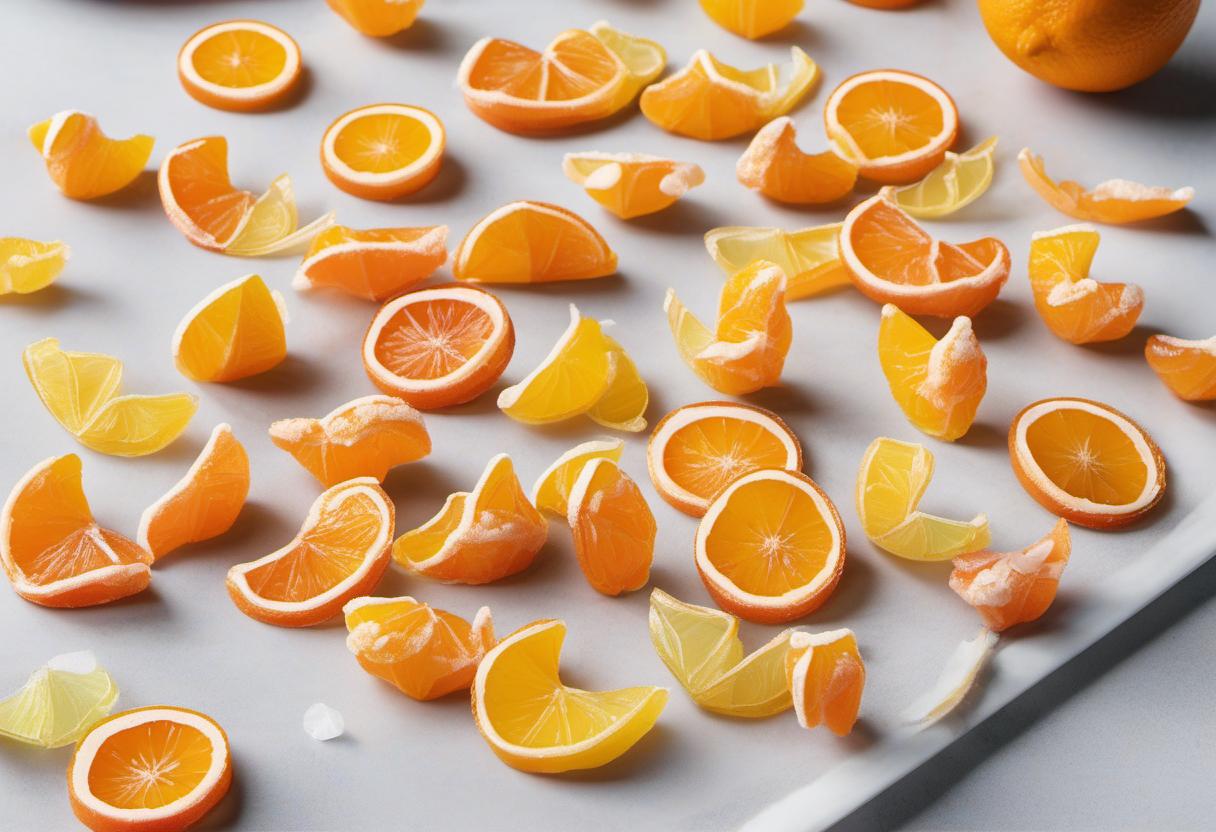 Image showing the final output answering the question: How do I create Citrus Peel Candies that Pop.