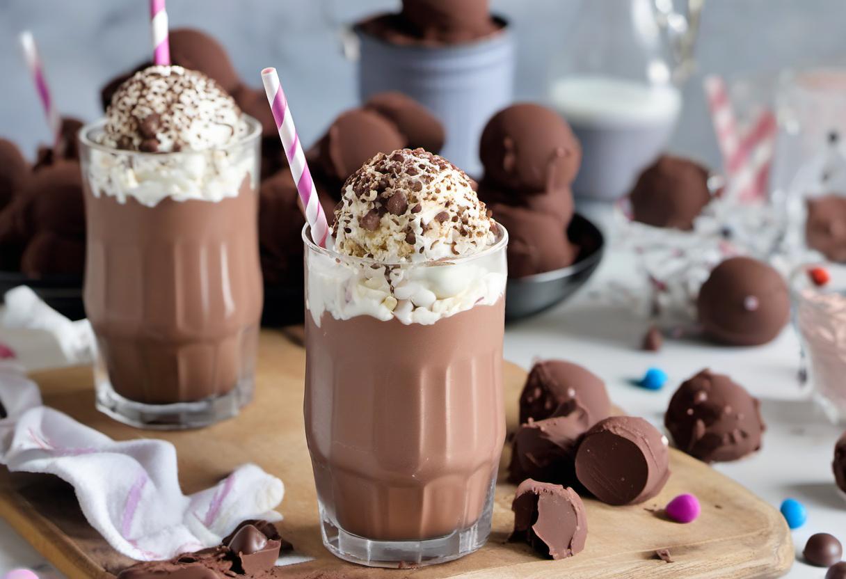 Image showing the final output answering the question: How do I whip up Pop Rock Chocolate Truffle milkshakes.