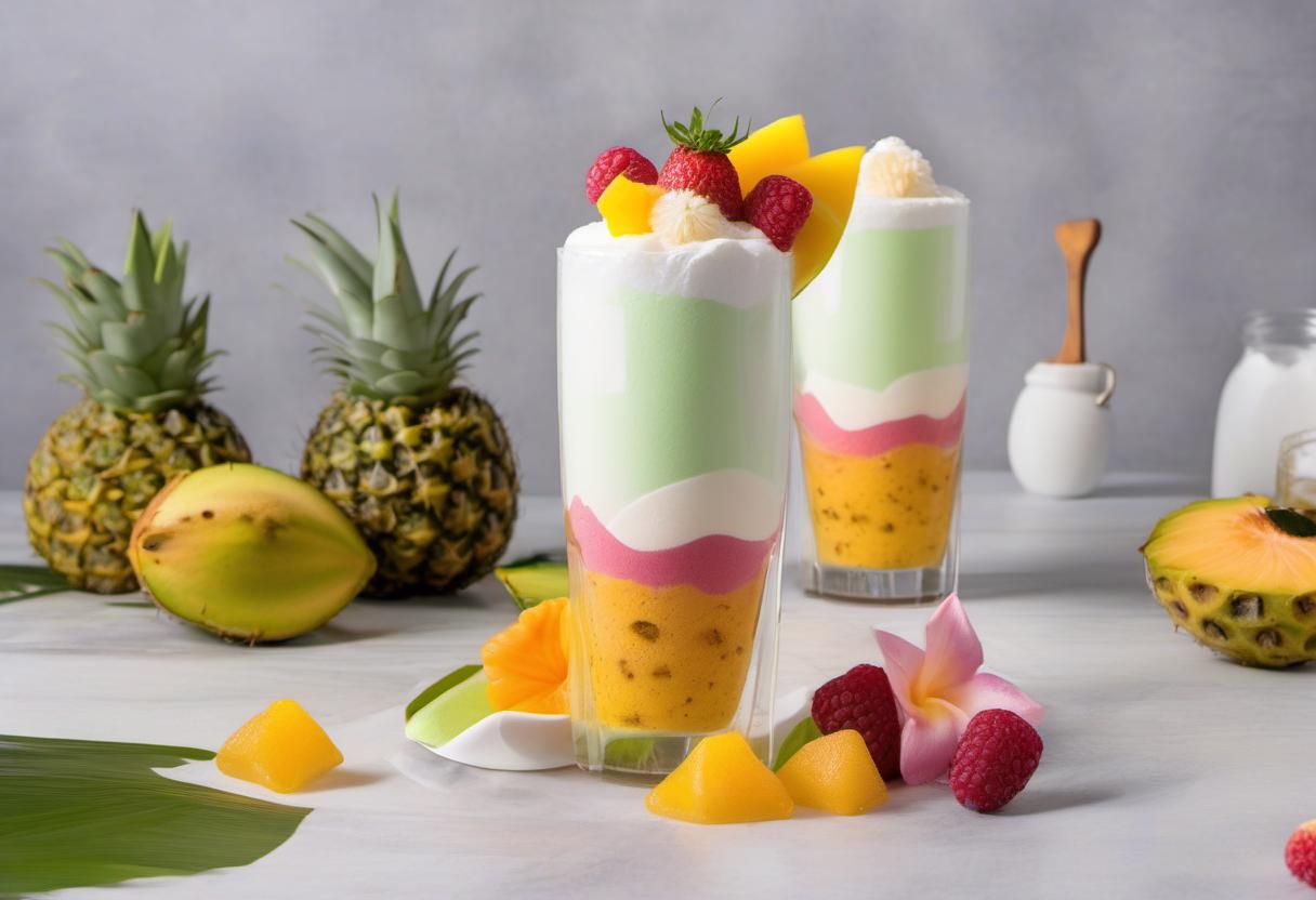 Image showing the final output answering the question: How do I whip up a tropical fruit foam.