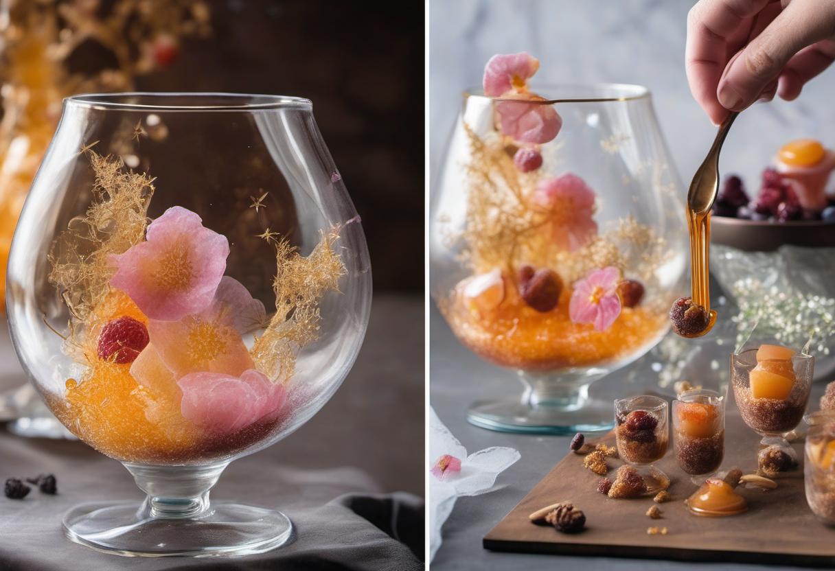 Image showing the final output answering the question: How do I create a magical Edible Glass dessert.
