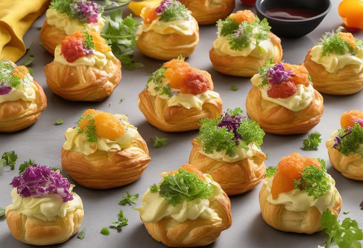 Image showing the final output answering the question: How do I create mouthwatering vegetarian choux puffs.