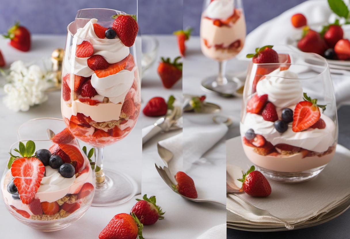 Image showing the final output answering the question: How do I prepare Champagne-Infused Strawberry Parfait.