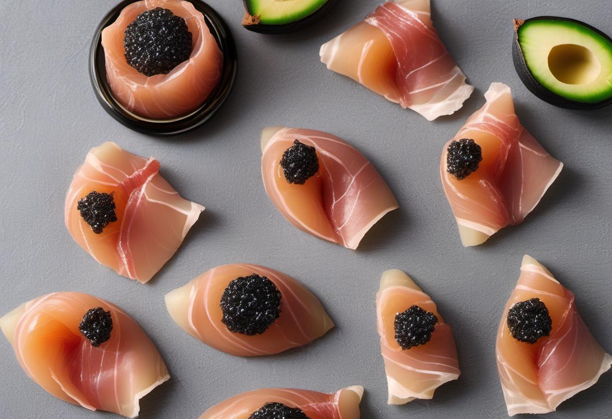 Image showing the final output answering the question: How do I master the art of Balsamic Caviar for Prosciutto-wrapped Melon.