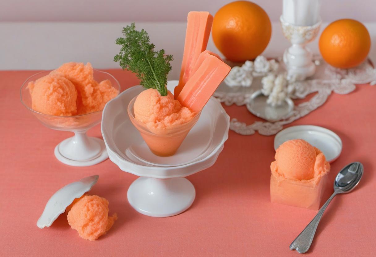 Image showing the final output answering the question: How do I create a summer party with Coral-colored Carrot and Orange Sorbet.