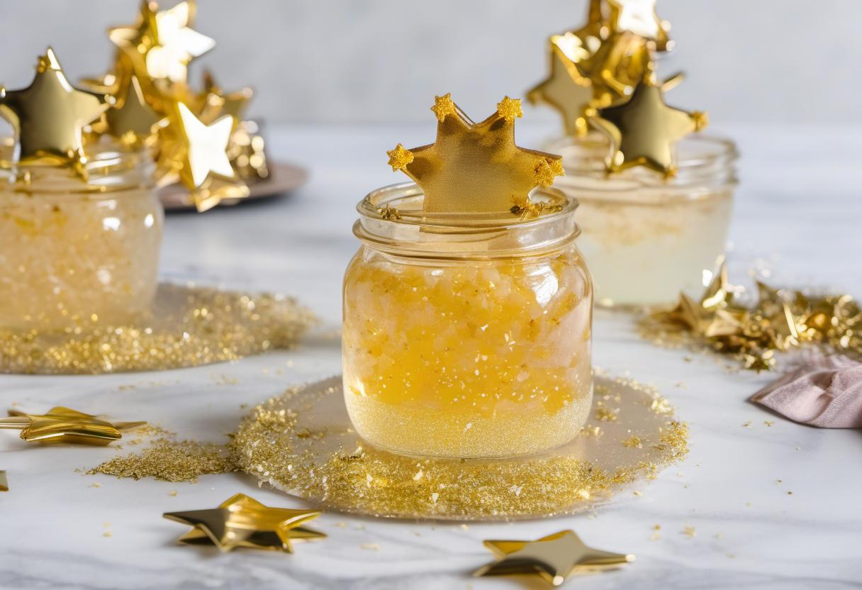 Image showing the final output answering the question: How do I add some sparkle to my dessert with Prosecco Jelly.