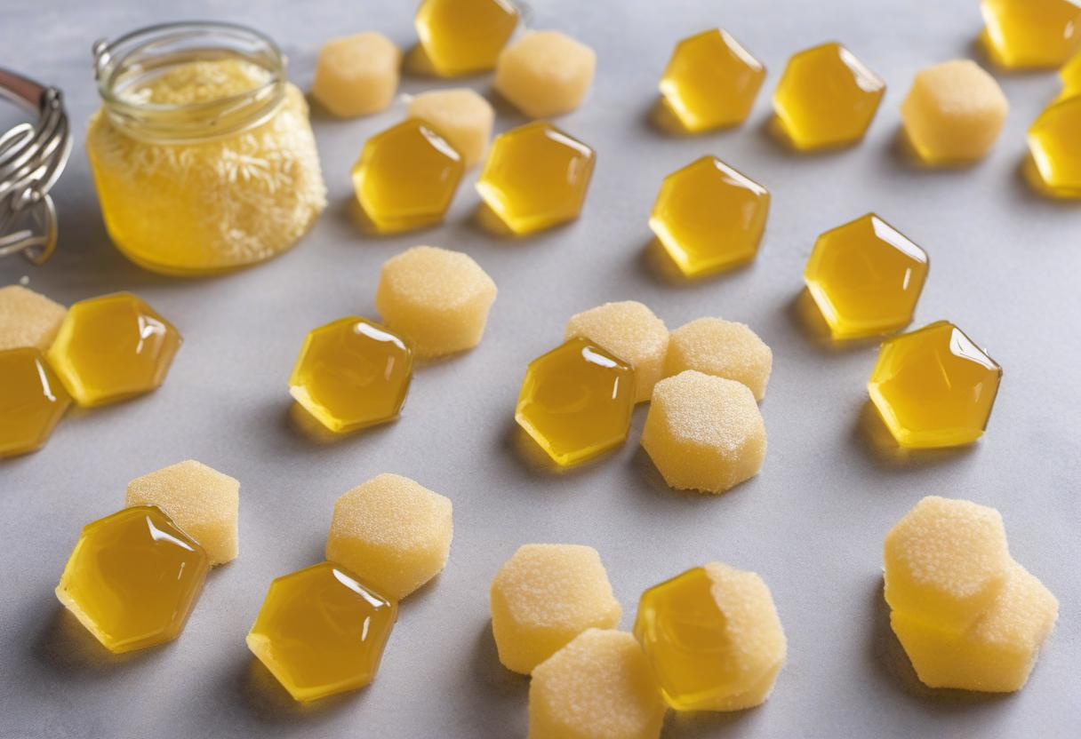 Image showing the final output answering the question: How do I make Hexagonal Honey Lemon Drops.