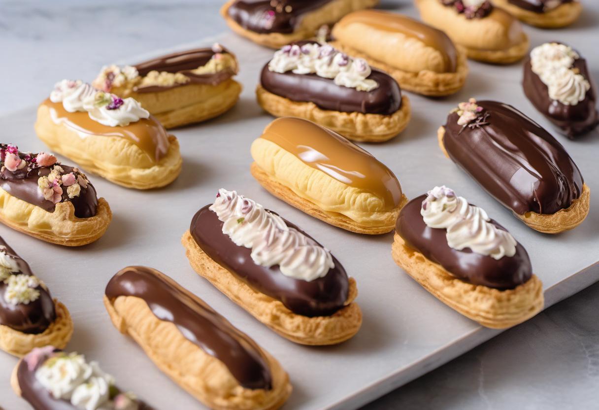 Image showing the final output answering the question: How do I master the art of baking delicate eclair shells.