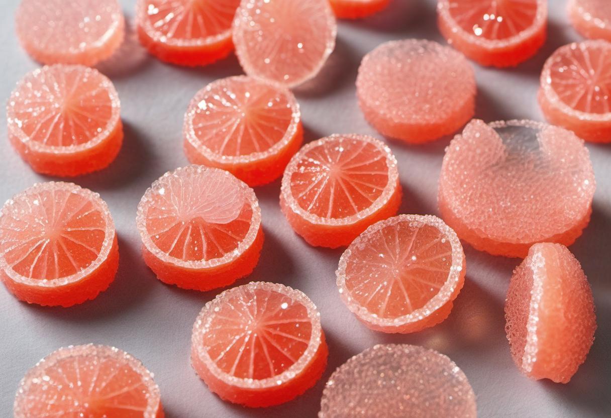 Image showing the final output answering the question: How do I make Glittery Grapefruit Gumdrops.