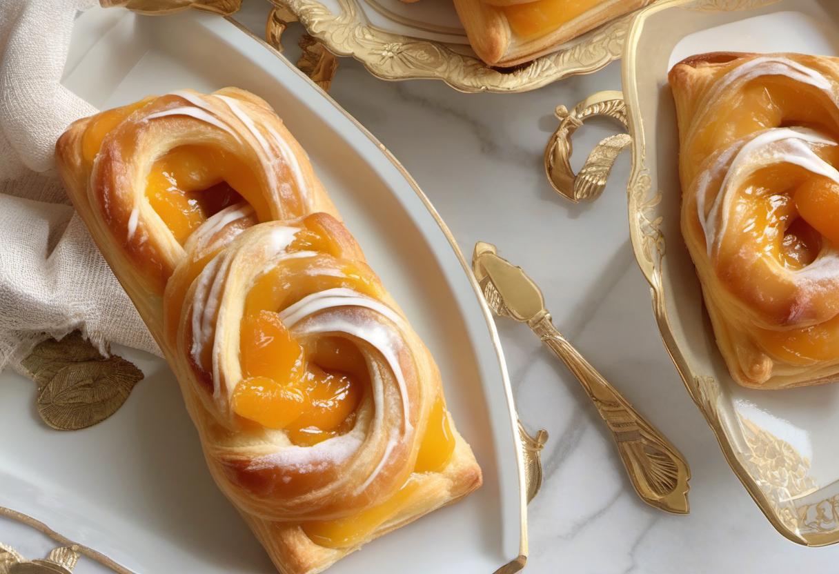 Image showing the final output answering the question: How do I make Art Deco Apricot Danishes.
