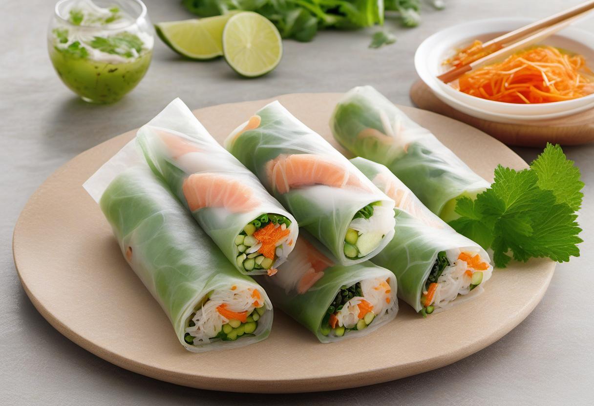 Image showing the final output answering the question: How do I make See-through Spring Roll Wraps.