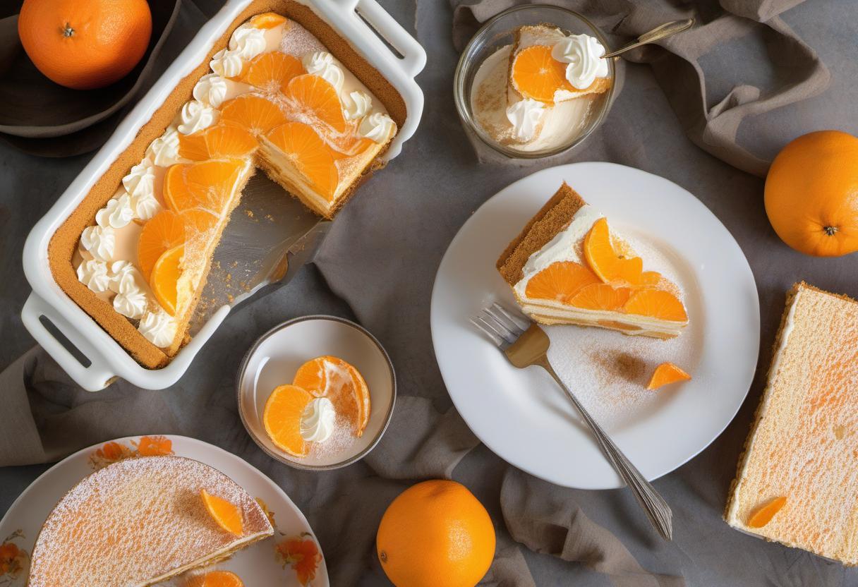 Image showing the final output answering the question: How do I make a Tangerine Tiramisu Cake.