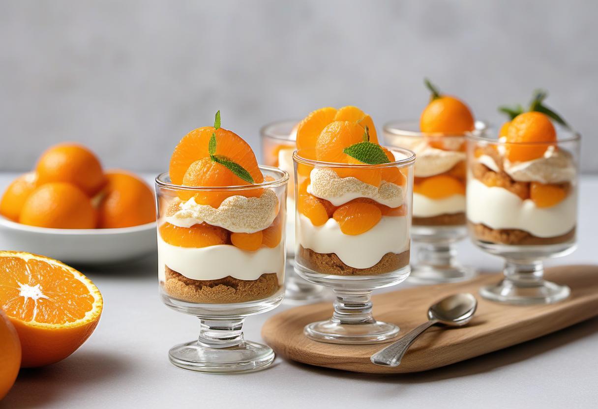 Image showing the final output answering the question: How do I create mini Tangerine Tiramisu Parfaits.