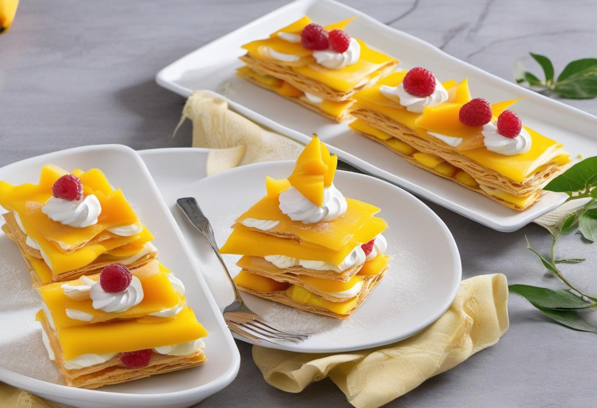 Image showing the final output answering the question: How do I make a Multi-Mango Mille-Feuille.