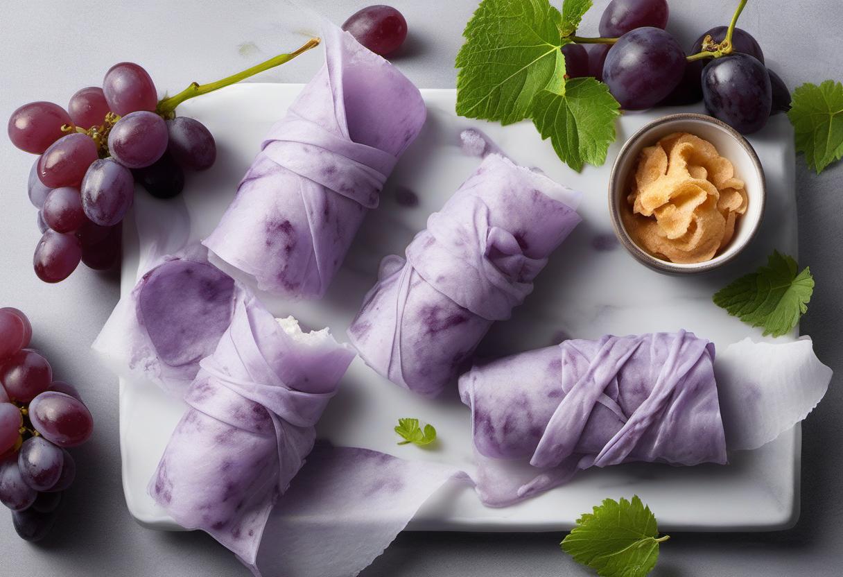 Image showing the final output answering the question: How do I make Gossamer Grape Gelato Wraps.