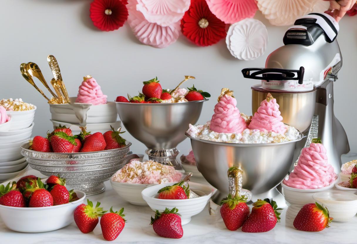 Image showing the final output answering the question: How do I create a Silvery Strawberry Sundae Bar.