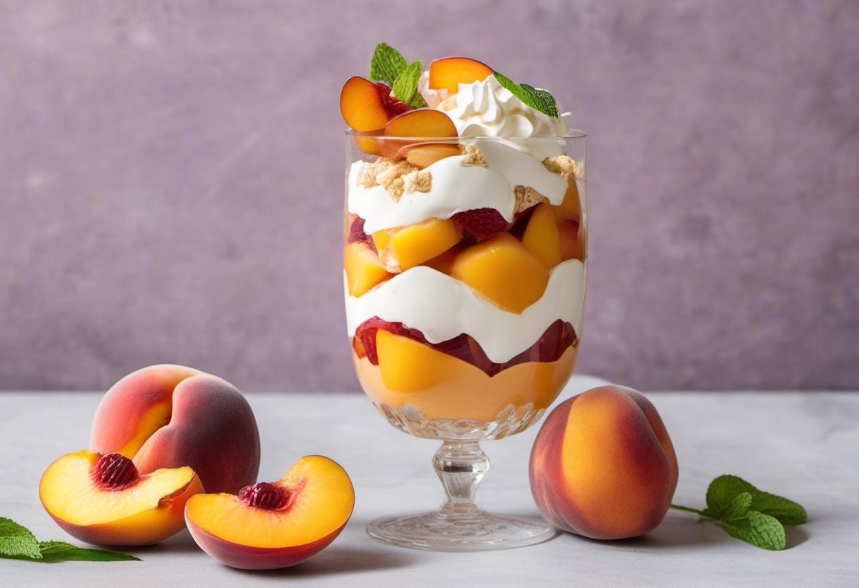 Image showing the final output answering the question: How do I make Polished Peach Parfaits.