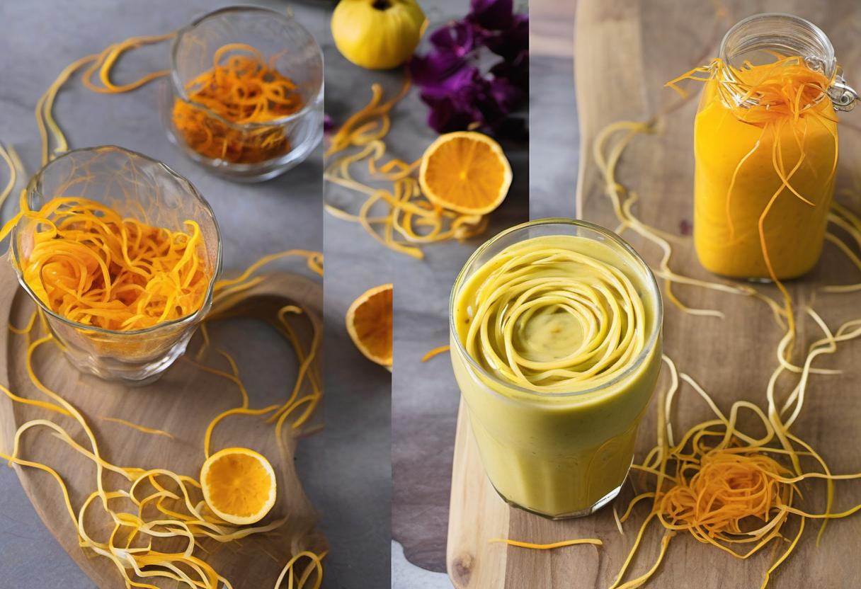 Image showing the final output answering the question: How do I make a Spiralized Saffron Smoothie.