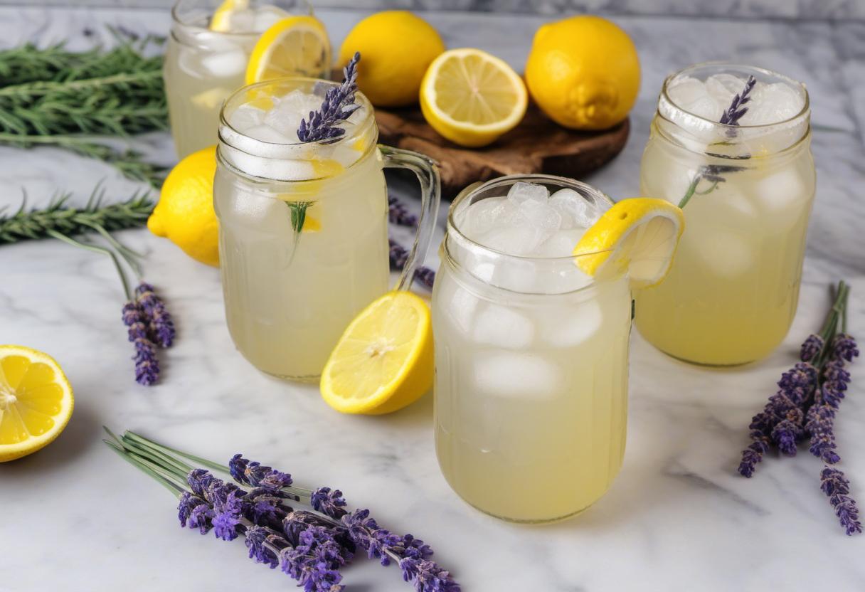 Image showing the final output answering the question: How do I create a unique Lavender Lemonade Lager cocktail.