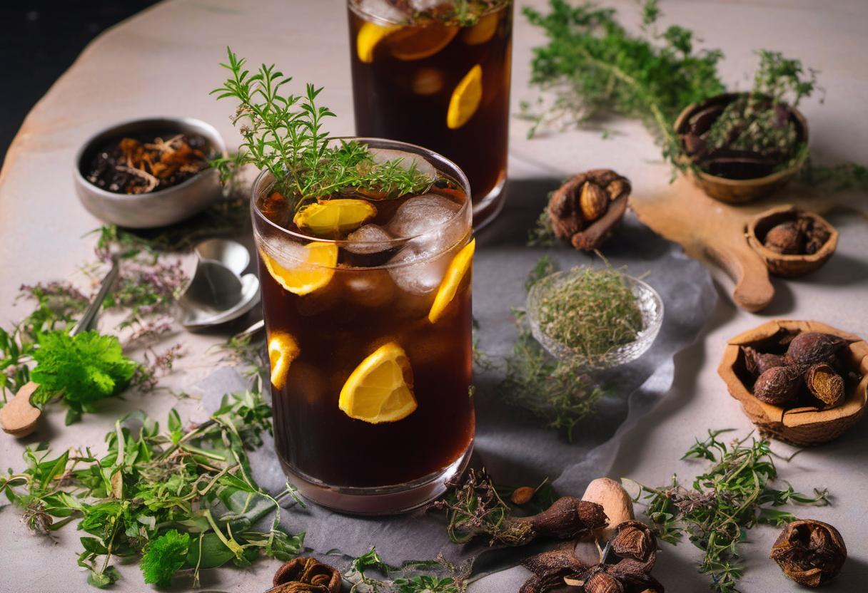 Image showing the final output answering the question: How do I make Thyme Tamarind Tonic.