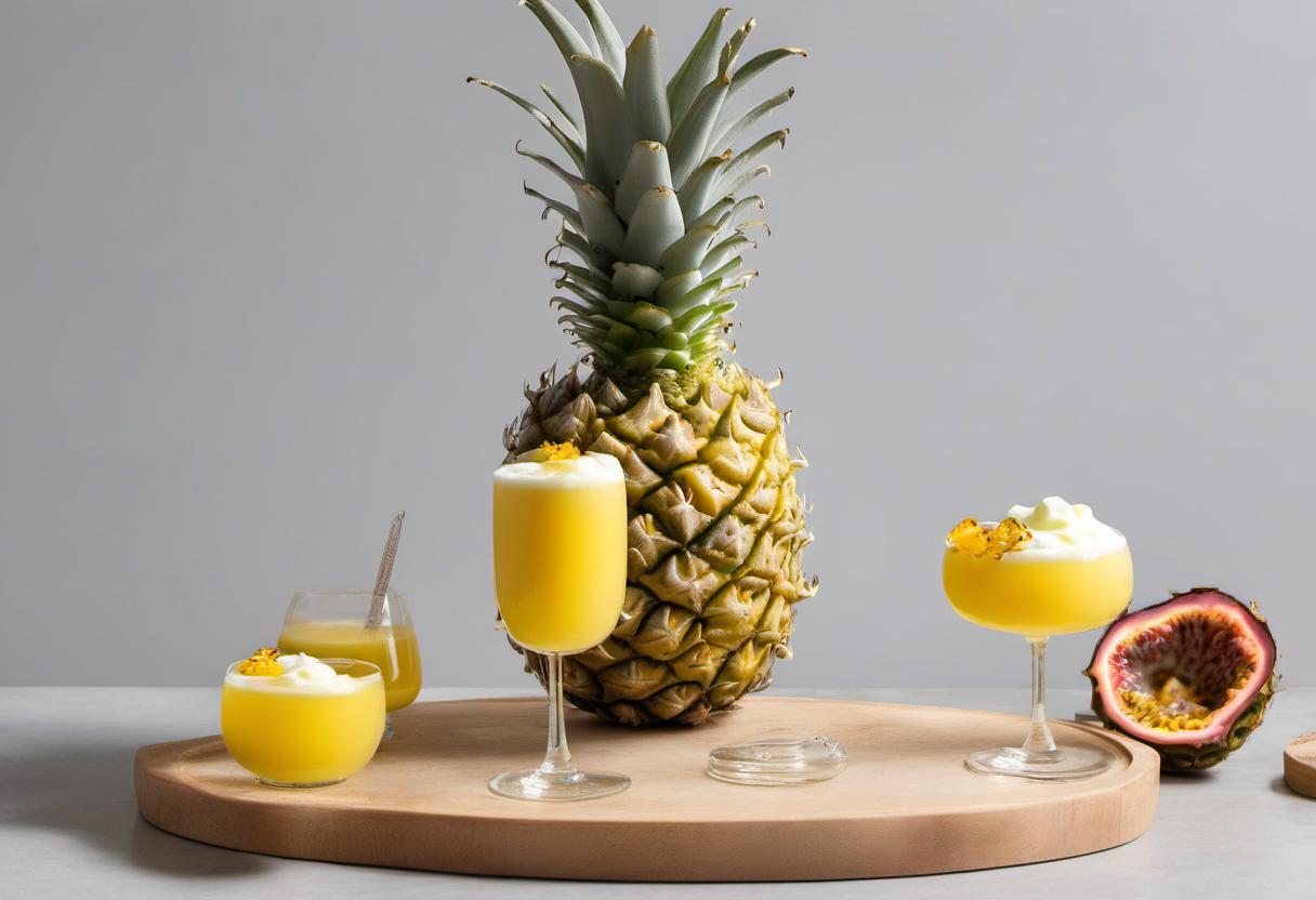 Image showing the final output answering the question: How do I make a Pineapple Passionfruit Pisco sour.