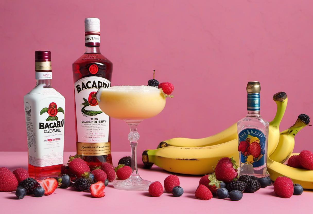Image showing the final output answering the question: How do I create a Banana Berry Bacardi cocktail.
