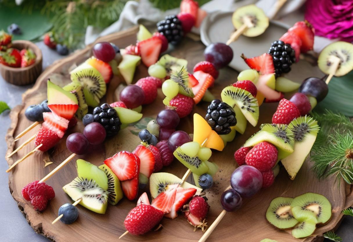 Image showing the final output answering the question: How do I decorate Fairy Forest Fruit Kebabs.