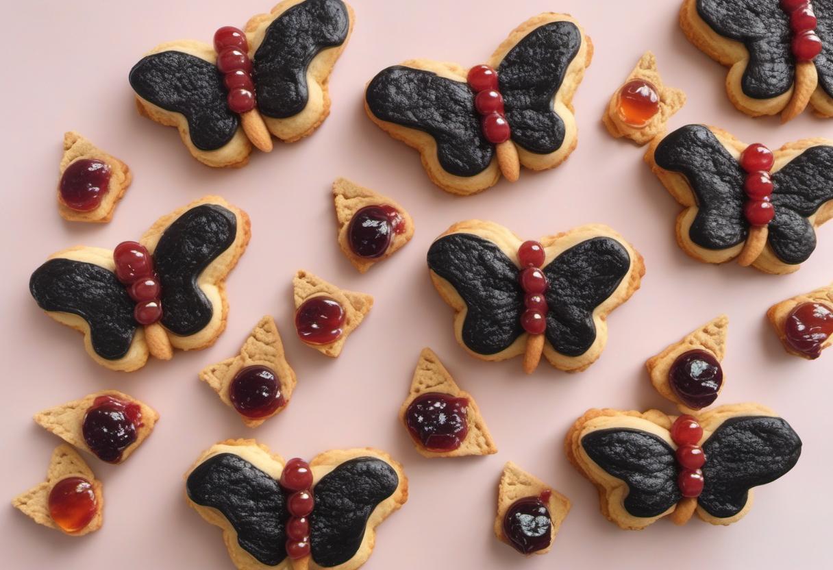 Image showing the final output answering the question: How do I make Butterfly Biscuits with Jam Wings.