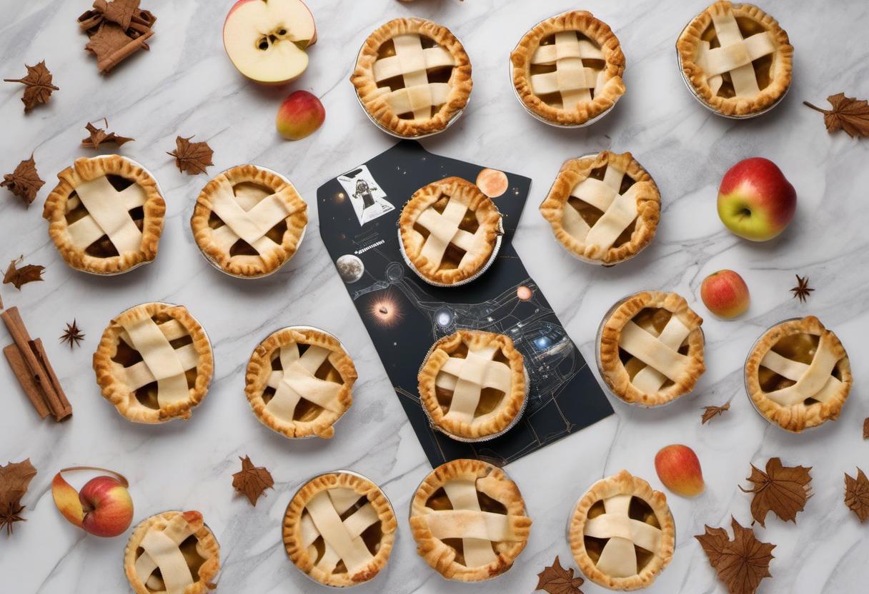 Image showing the final output answering the question: How do I bake Astronaut Apple Pies with zero gravity.
