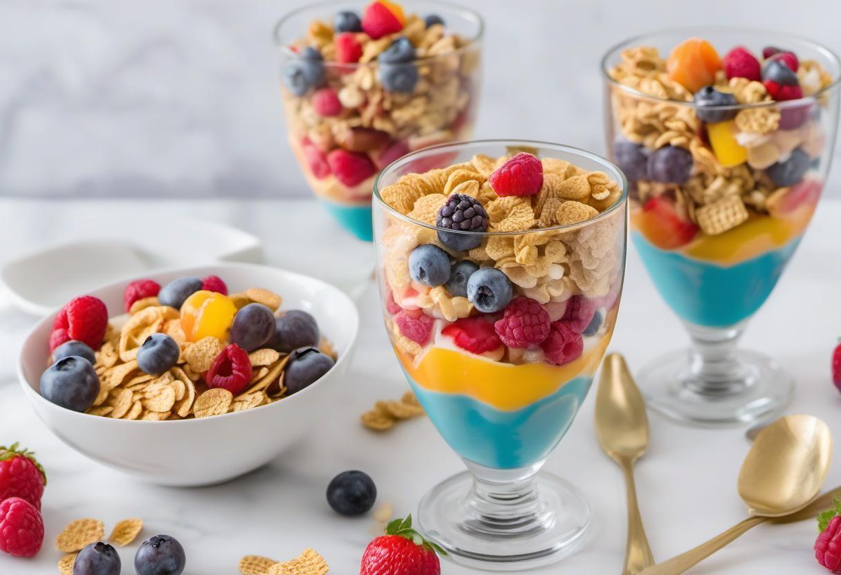 Image showing the final output answering the question: How do I make a Cheerful Cereal Parfait.