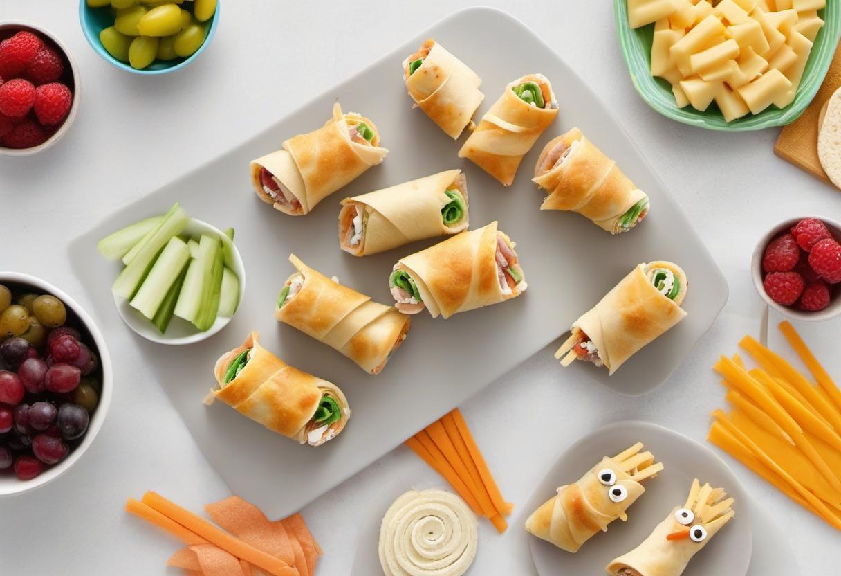 Image showing the final output answering the question: How do I make Turkey and Cheese Roll-ups fun for kids.