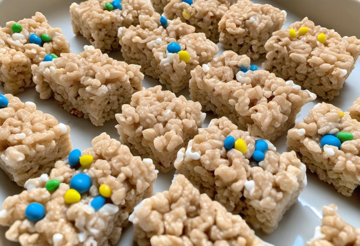 Image showing the final output answering the question: How do I add a twist to Mini Rice Krispie Treats.