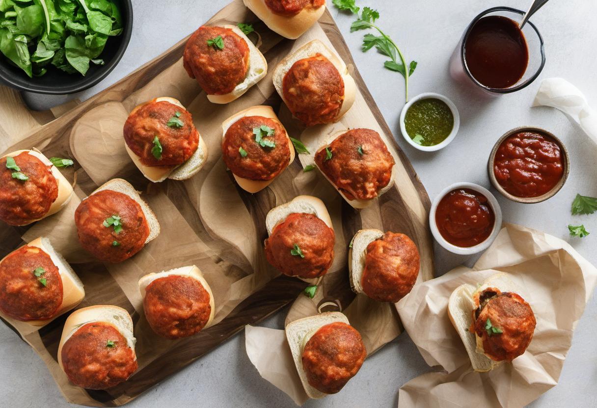 Image showing the final output answering the question: How do I make vegetarian Meatball Sub Sliders.