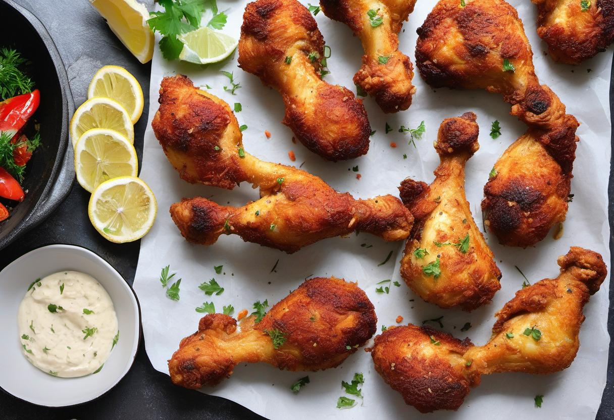 Image showing the final output answering the question: How do I make crispy baked chicken drumsticks.