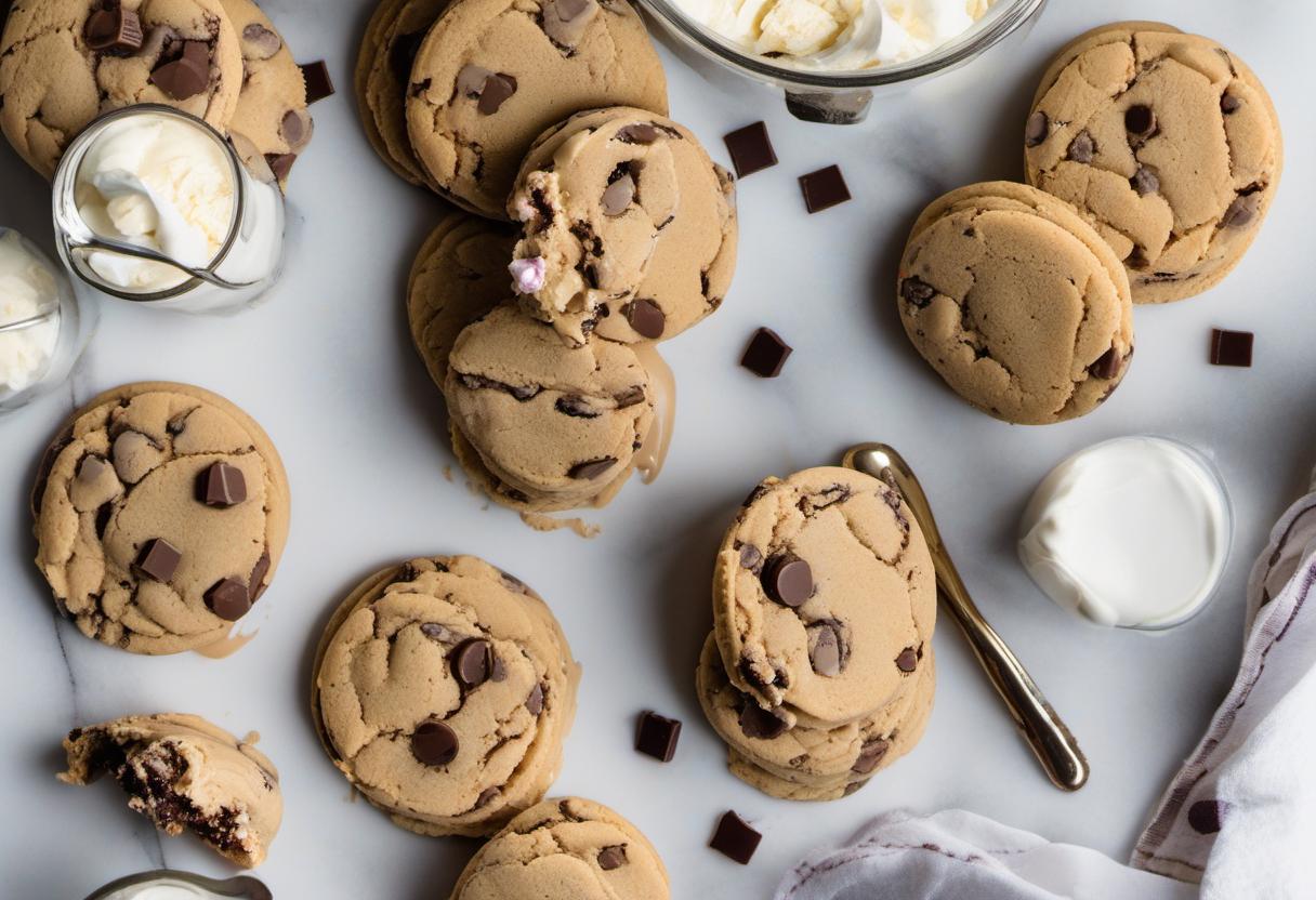 Image showing the final output answering the question: How do I create irresistible Chocolate Chip Cookie Ice Cream Sandwiches.