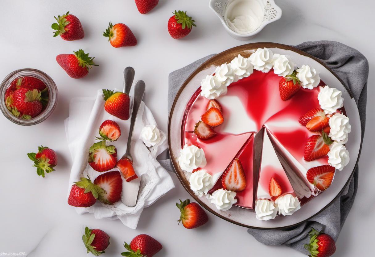 Image showing the final output answering the question: How do I create Strawberry Jello with Whipped Cream Pie.